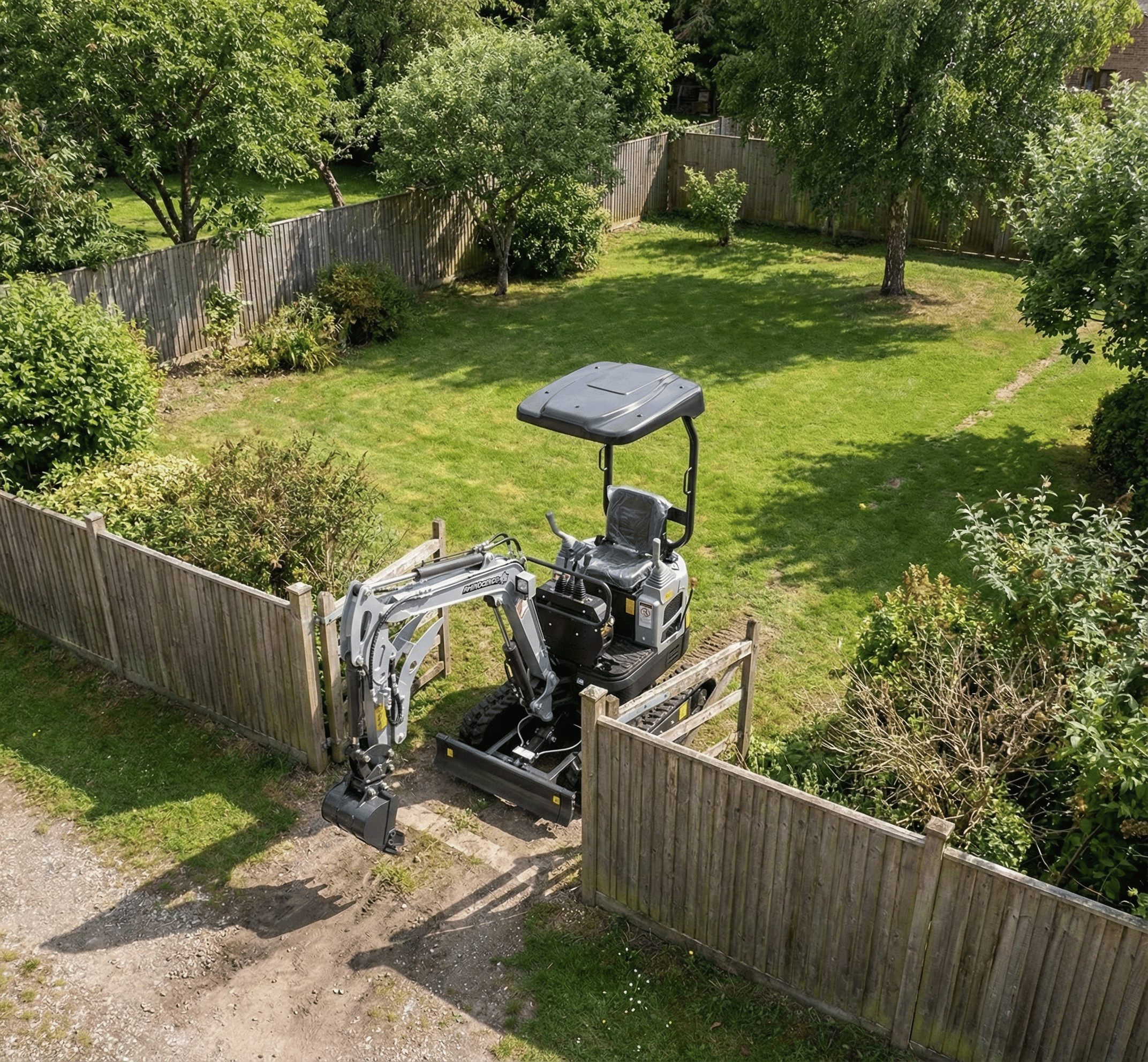 KS10-8 Minibagger: kompakt und schmal, ideal für Gartenarbeiten und enge Zufahrten